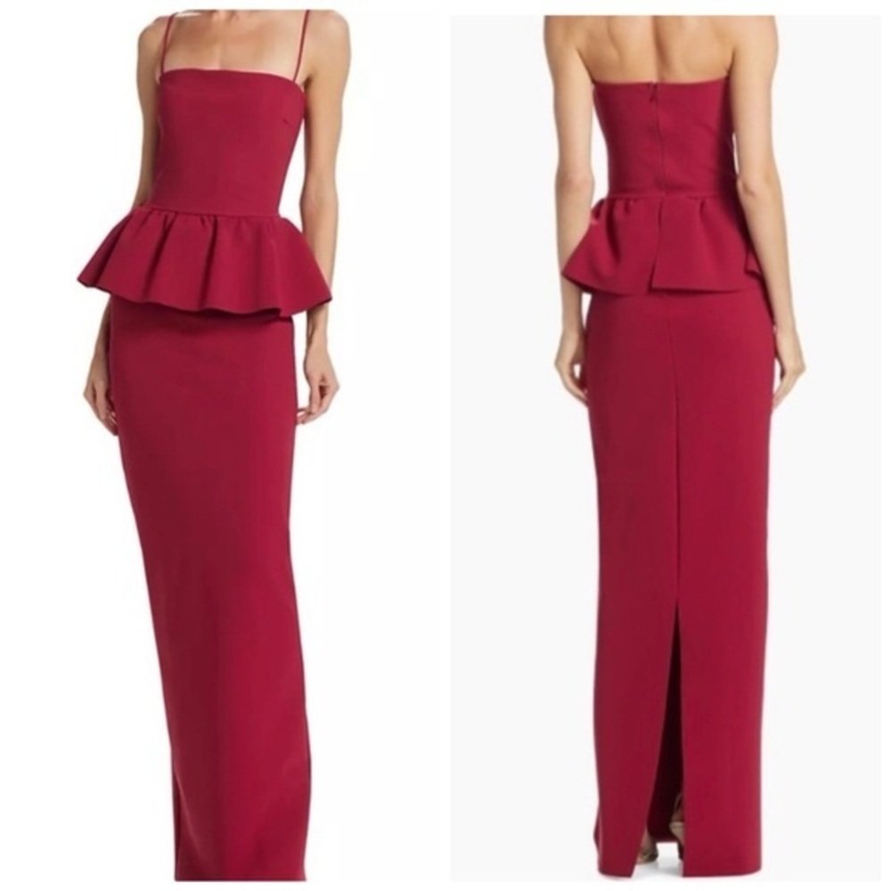 Chiara Boni La Petite Robe Panthea Strapless Peplum Gown 12